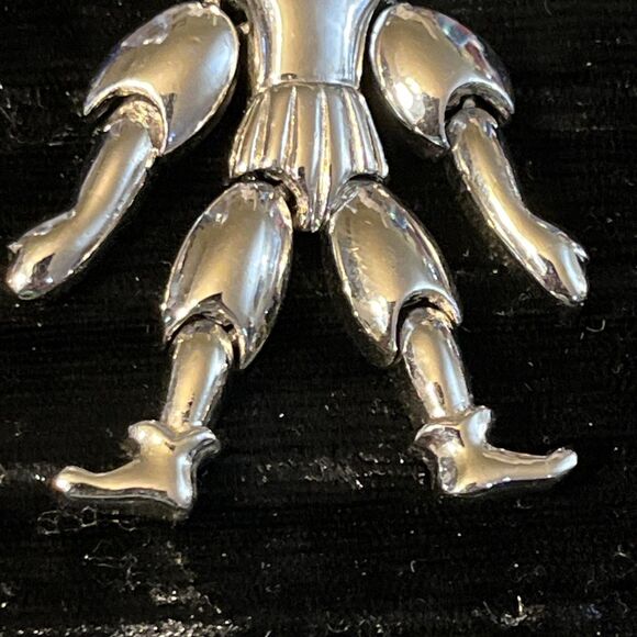 Vintage Rare HTF Silvertone Trifari Articulated Clown Jester Pendant - Picture 3 of 5